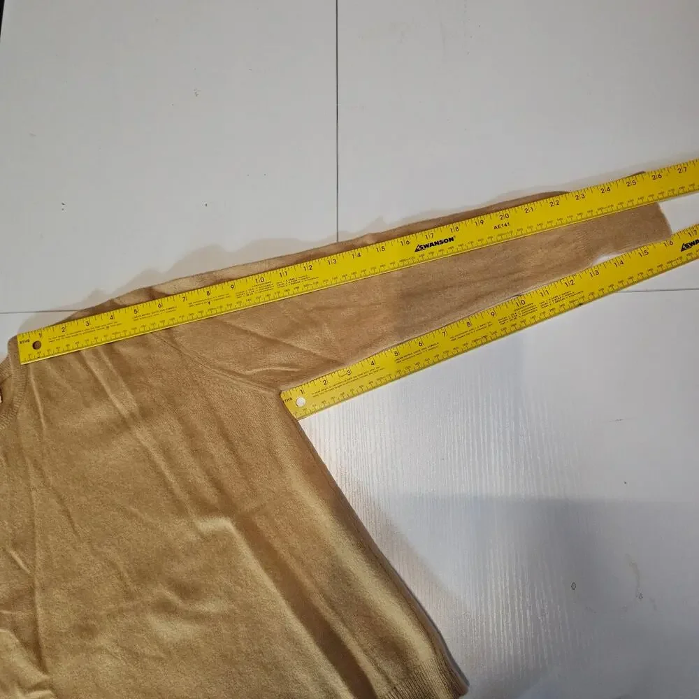 Vintage 50's Garland Dreamspun Wool Knit Sweater Tan Brown Grandmacore XS 3845 - Picture 5 of 7